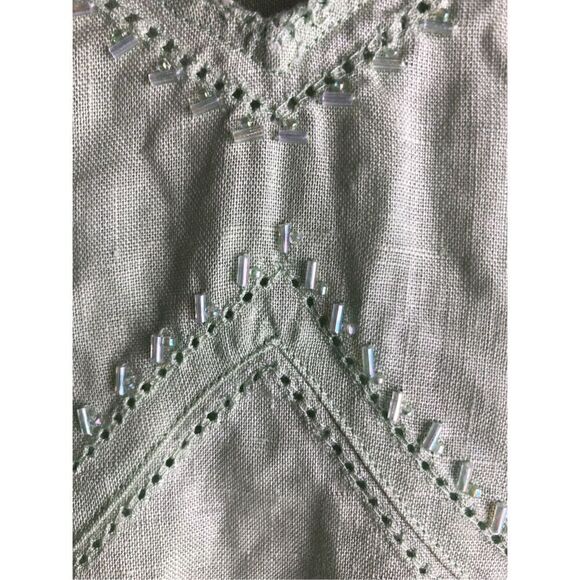 Edward Woman Irish linen lime green TOP Tunic Blouse  size L - Picture 5 of 15